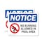 Signmission No Running Allowed In Pool Area Sign With Symbol, 14 in W x Rectangle, Vinyl Decal OS-2PACK-NS-D-1014-L-14784 - alternate 1